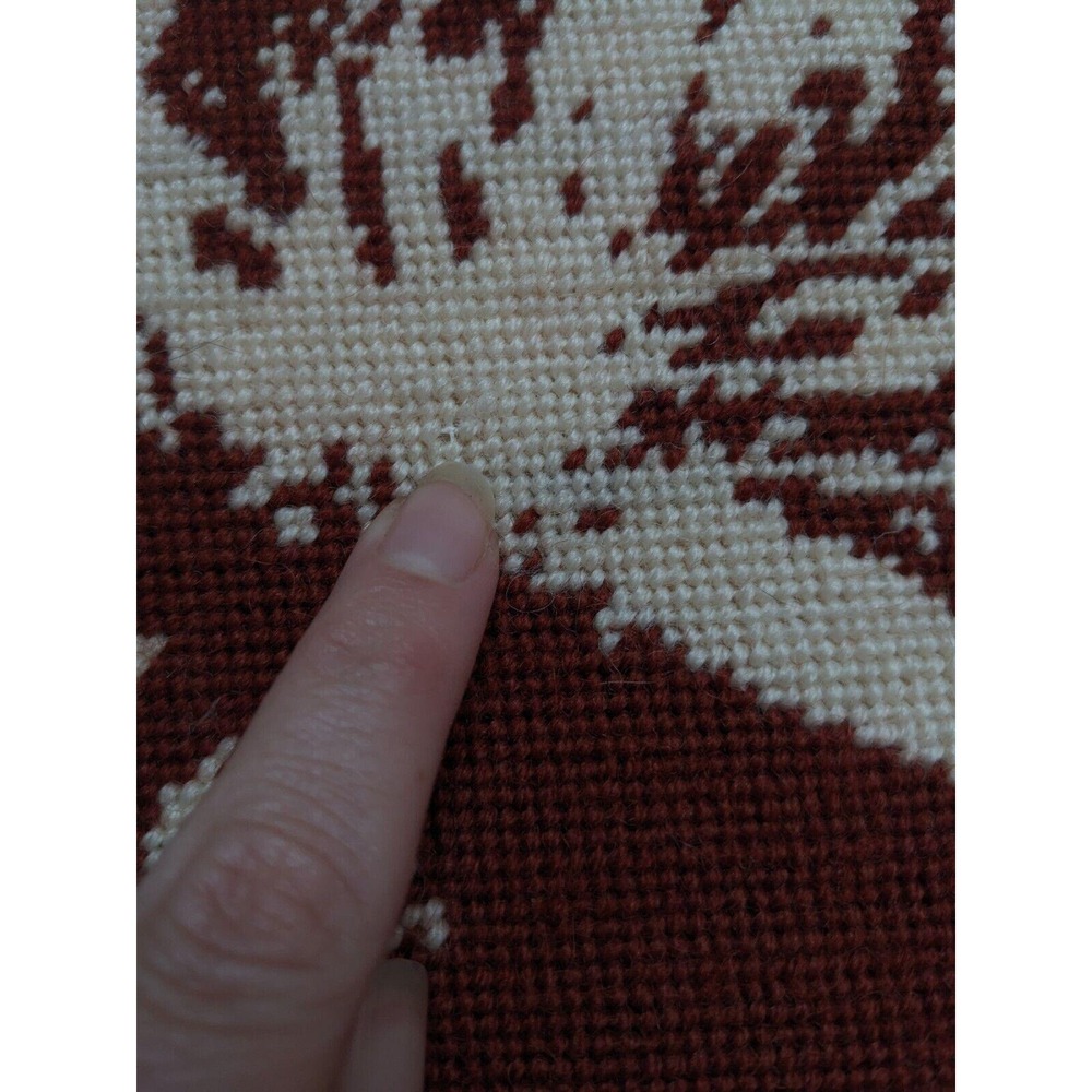 Vintage Native American Indian Completed Needlepoint Piece Unframed 20" by 16" - Picture 10 of 10